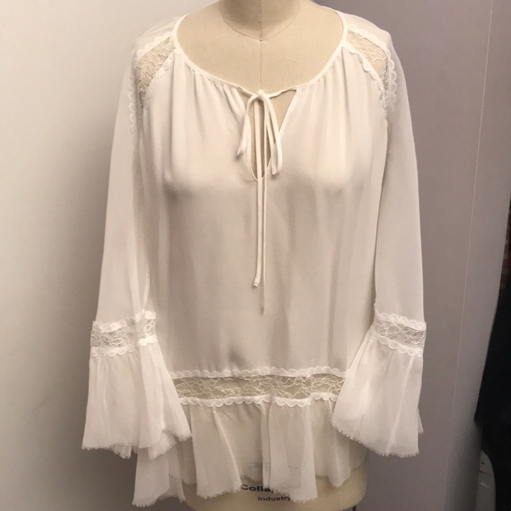 Alice + Olivia Silk White Top